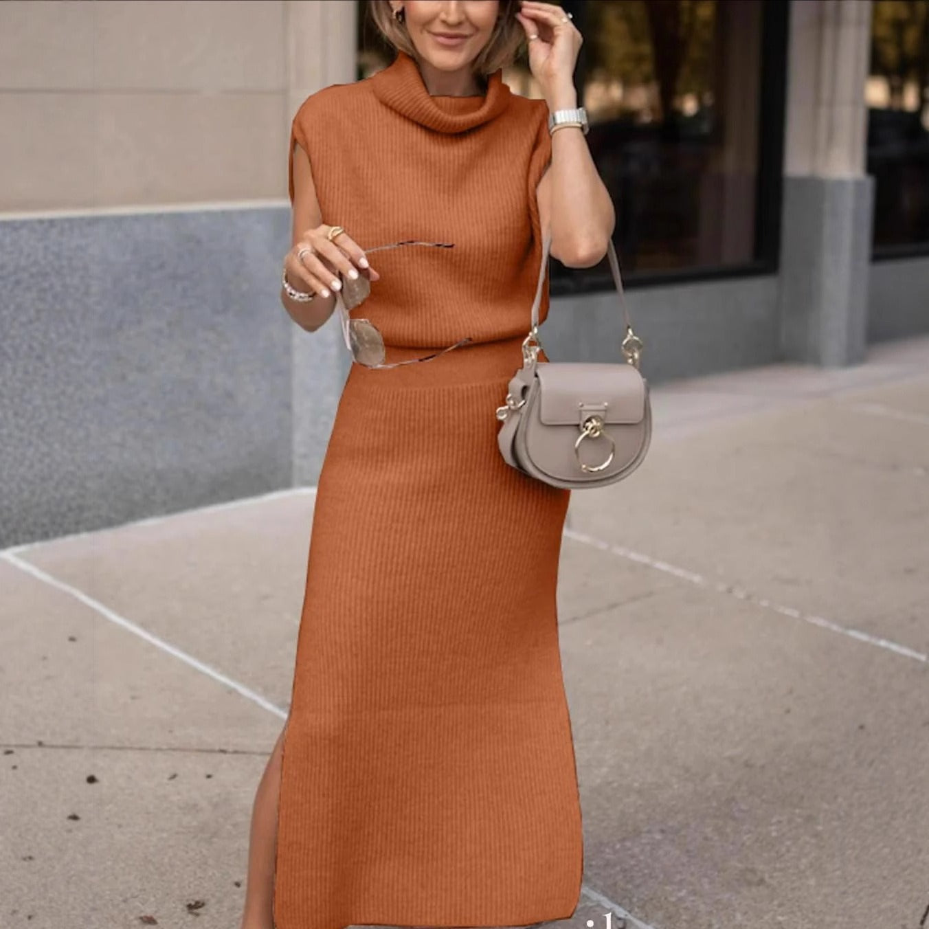 Isla Turtleneck Knit Dress