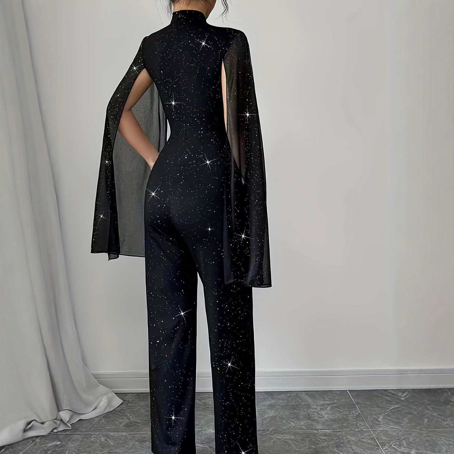 Celestine Lantern-Sleeve Jumpsuit