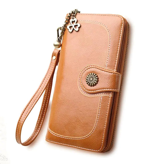 Split Leather Long Wallet