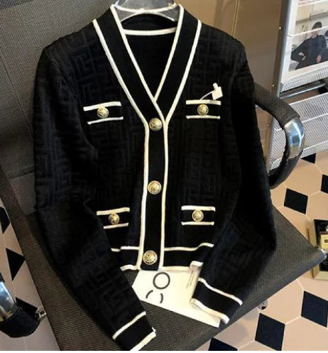 Jacquard Sweater Coat