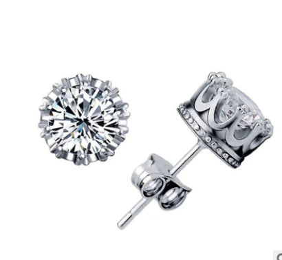 Korean Crown Stud Earrings