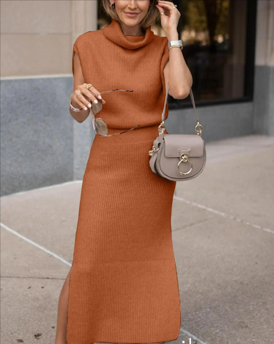 Isla Turtleneck Knit Dress