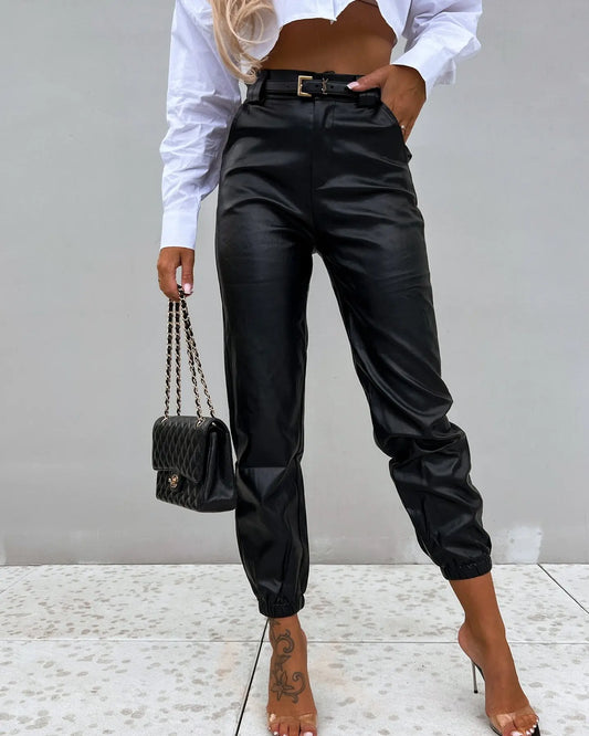 Casual PU Leather Pants for Women
