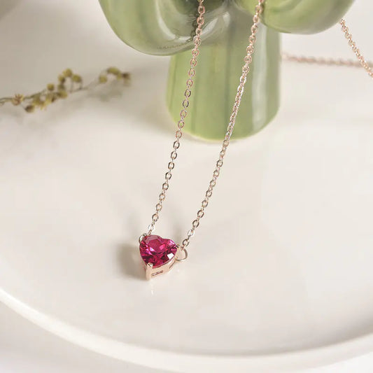 Rhinestone Heart Pendant Necklace